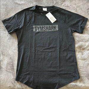 Gymshark Men's Black T-Shirt with block print